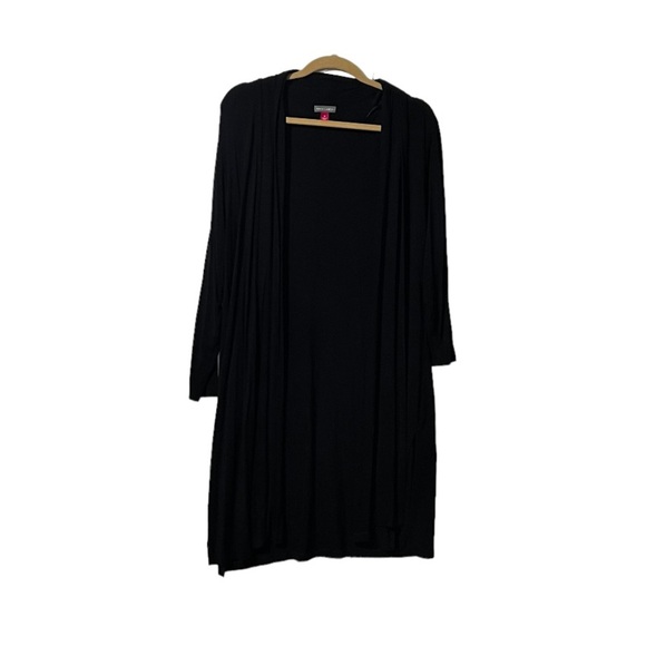 Vince Camuto Drape Open Front Lightweight Sweater Black Size 1X - Picture 1 of 6